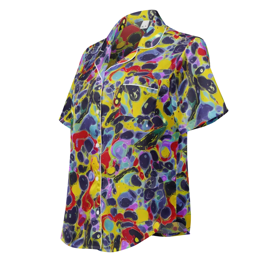 Acid Jewelbox on Women's Short Sleeve Pajama Top — Left Front