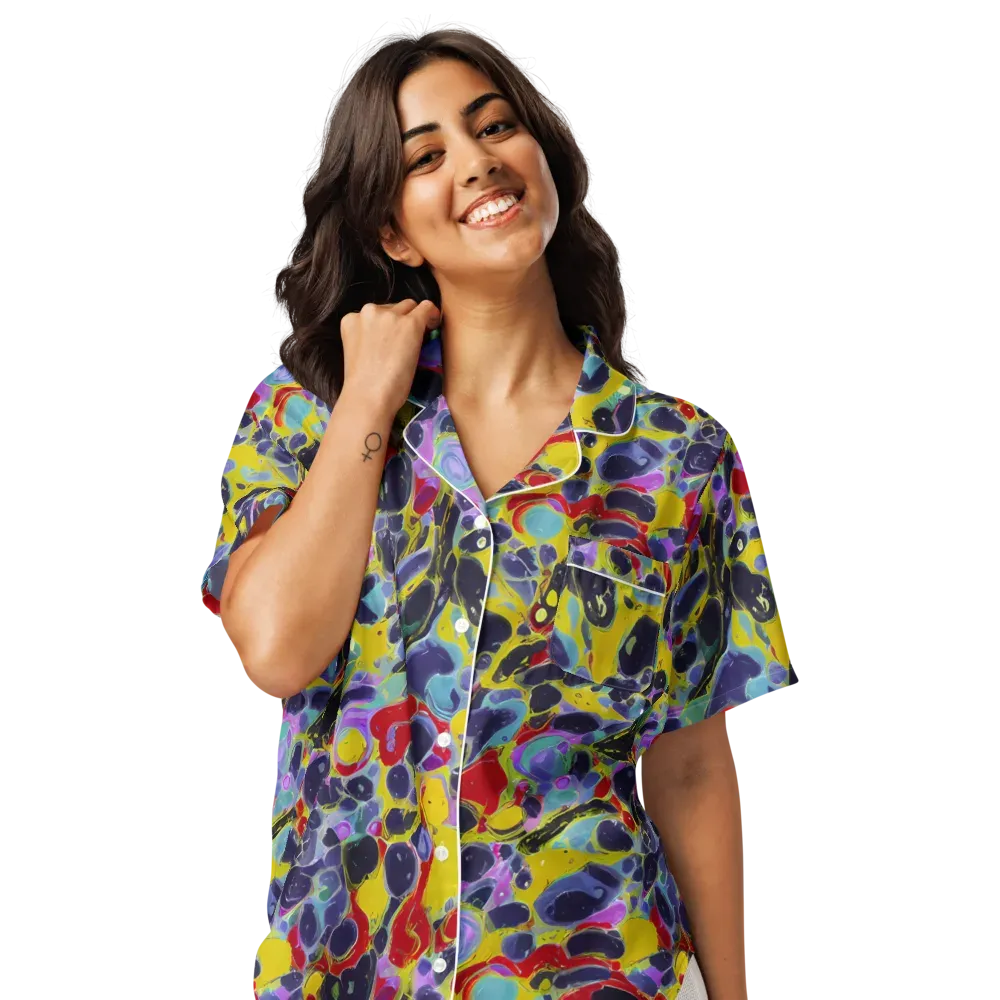 Acid Jewelbox on Women's Short Sleeve Pajama Top — Front