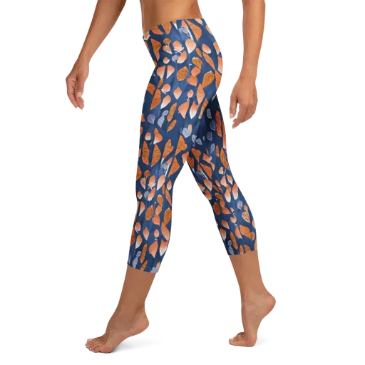 Ember Leaves on a Capri Leggings