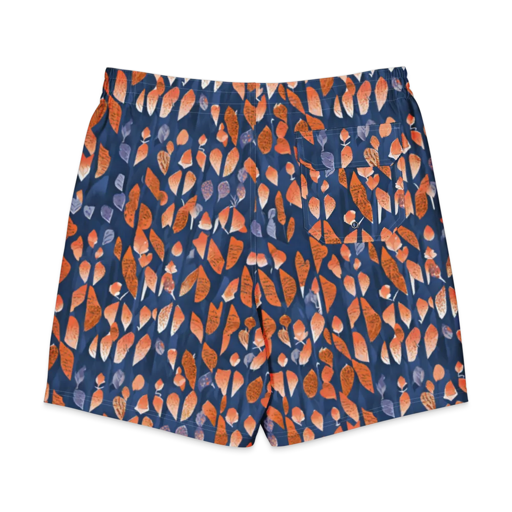 Ember Leaves on Men's Board Shorts — Back