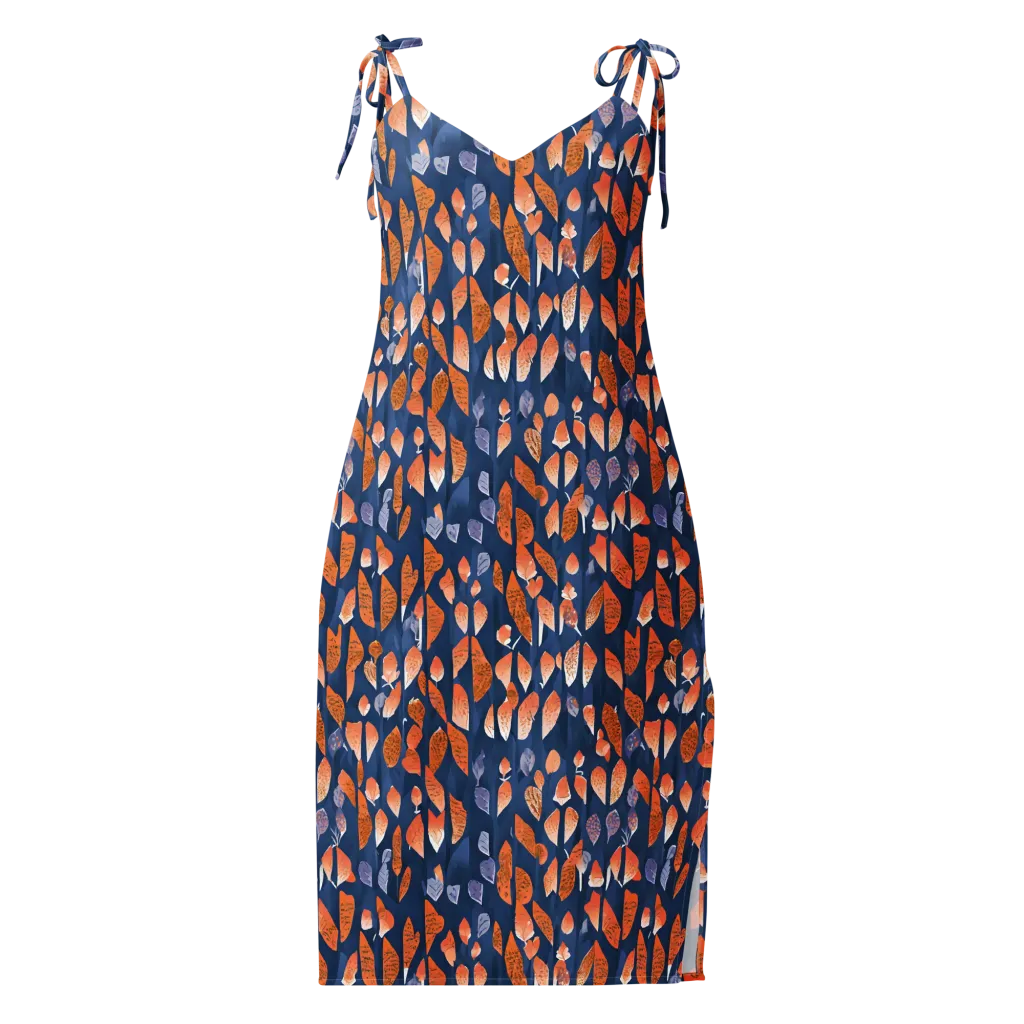 Ember Leaves on Slip Dress — Front