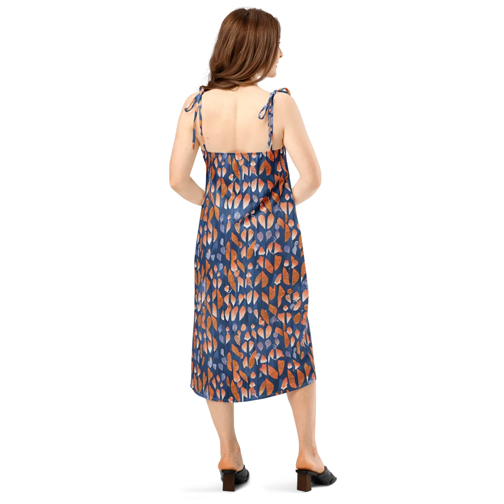 Ember Leaves on Slip Dress — Back