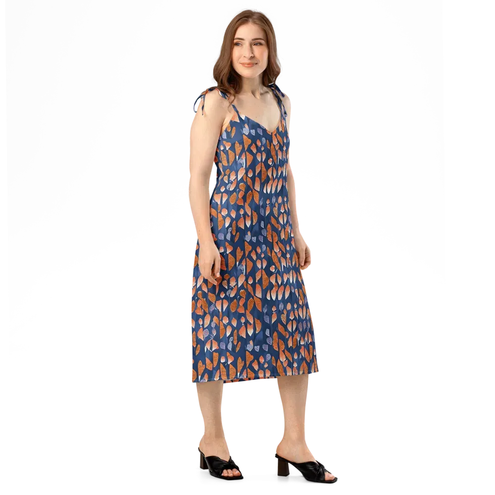 Ember Leaves on Slip Dress — Right Front