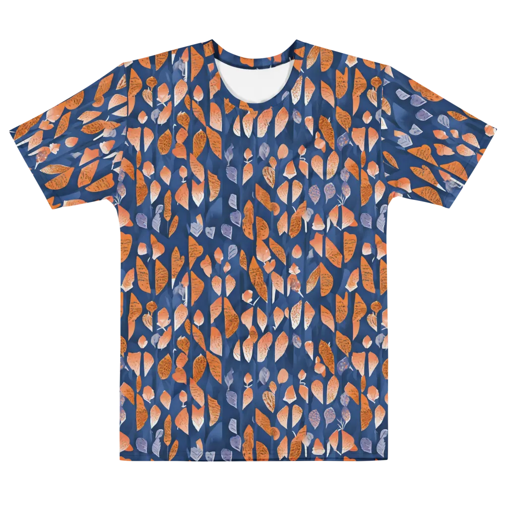 Ember Leaves on Men's Cotton Crew Neck T-Shirt — Front
