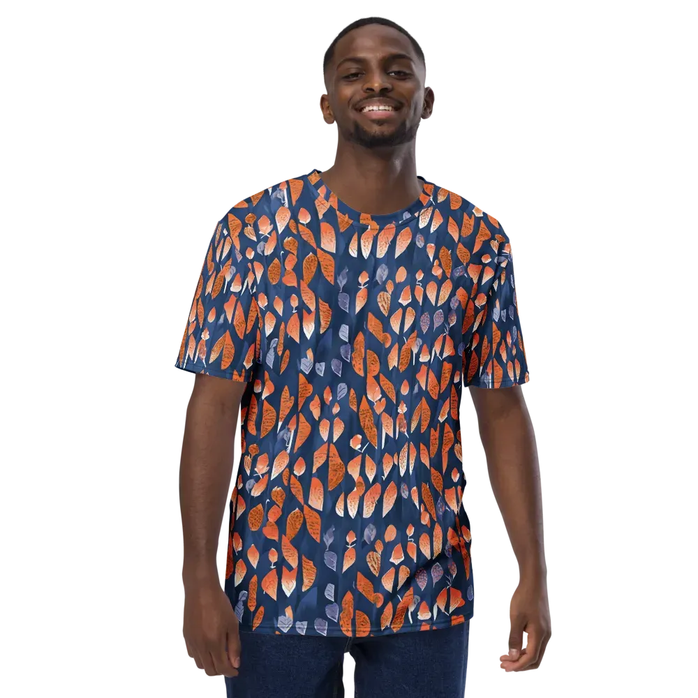 Ember Leaves on Men's Crew Neck T-Shirt — Front