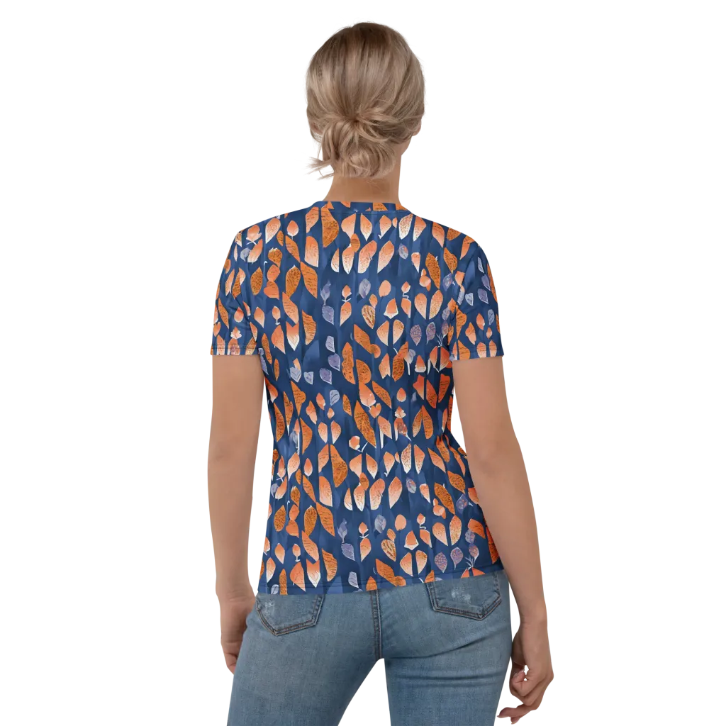 Ember Leaves on Women's Crew Neck T-Shirt — Back