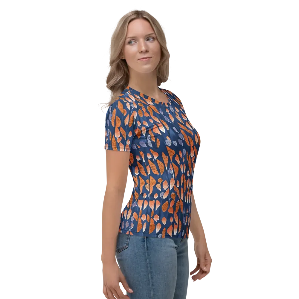 Ember Leaves on Women's Crew Neck T-Shirt — Right