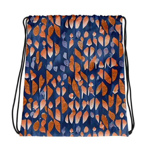 Ember Leaves on a Drawstring Bag