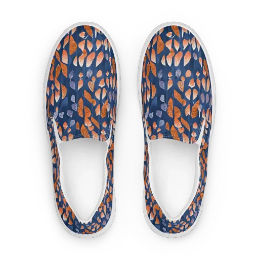 Ember Leaves on a Women's Slip-On Canvas Shoes