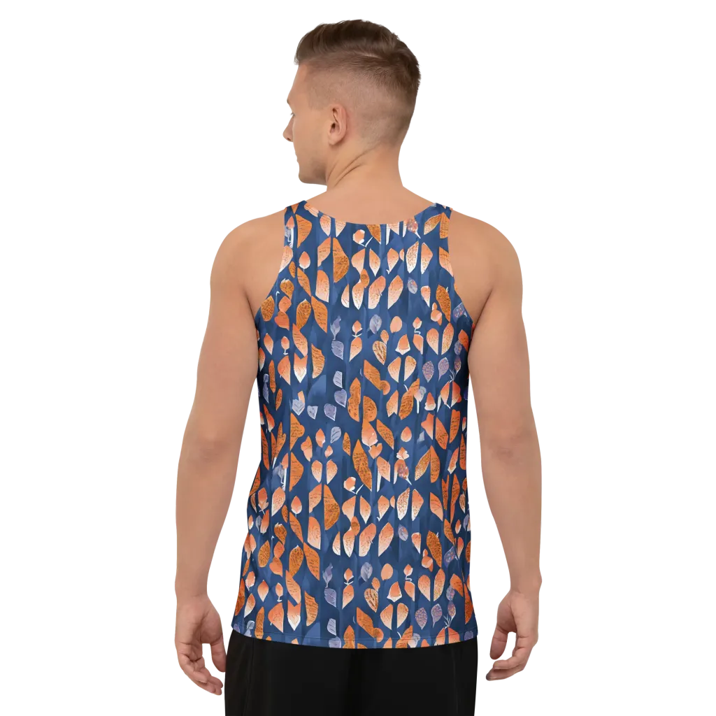 Ember Leaves on Men's Tank Top — Back