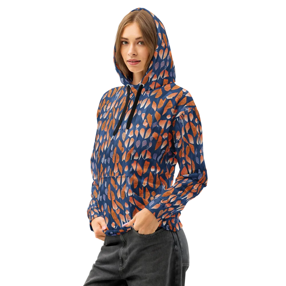 Ember Leaves on Cotton Hoodie — Left Front