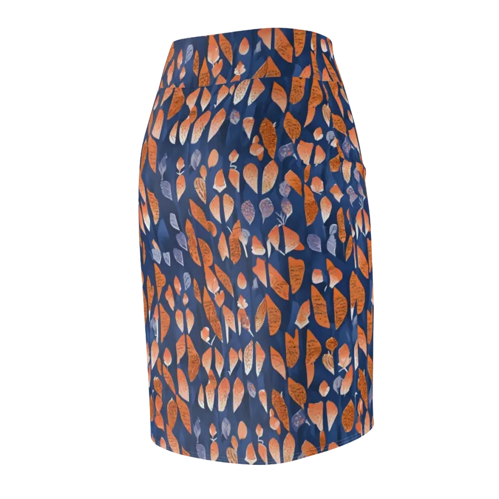 Ember Leaves on Pencil Skirt — Back Side