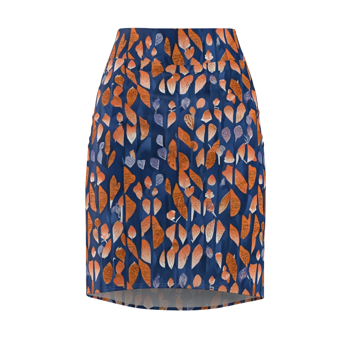 Ember Leaves on Pencil Skirt — Front