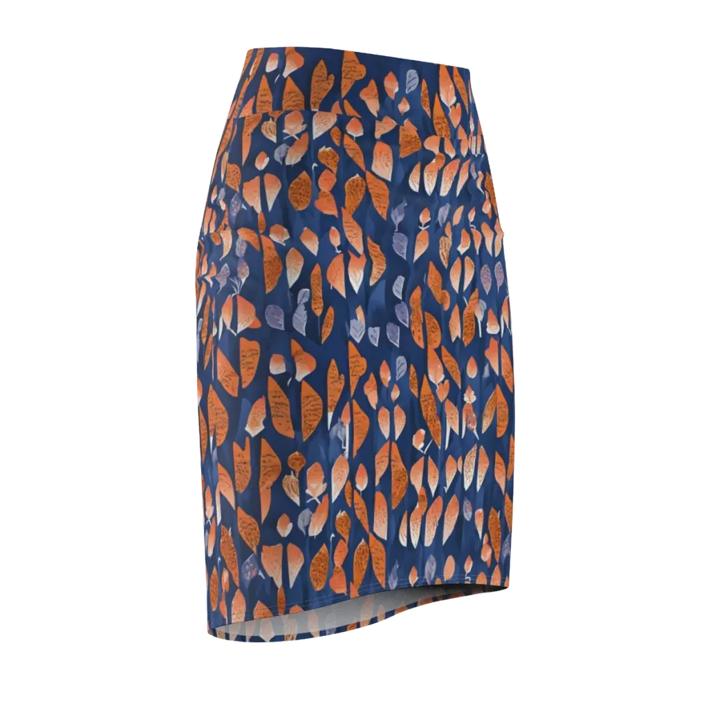 Ember Leaves on Pencil Skirt — Front Side