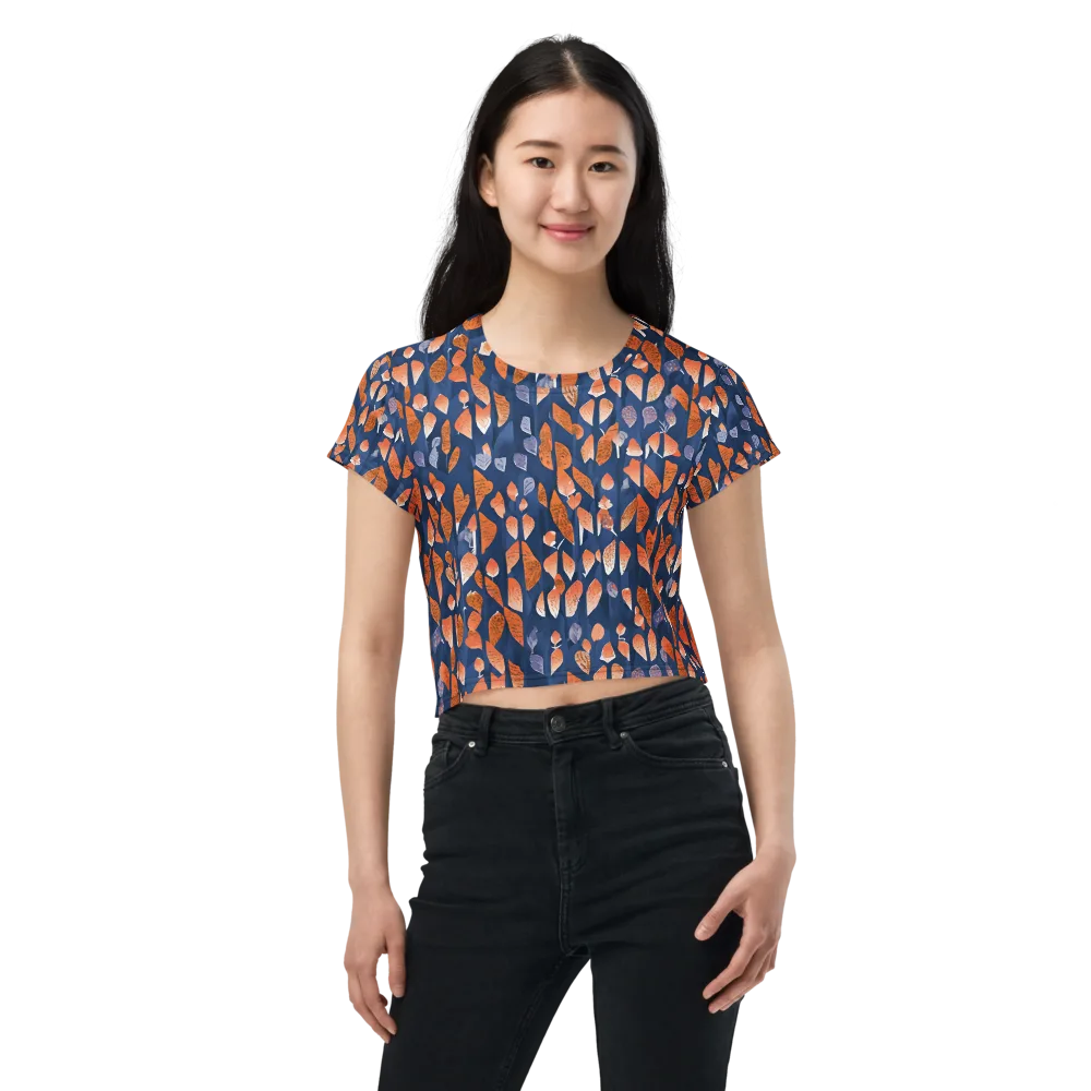 Ember Leaves on Crop Tee — Front