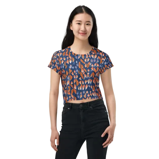 Ember Leaves on a Crop Tee