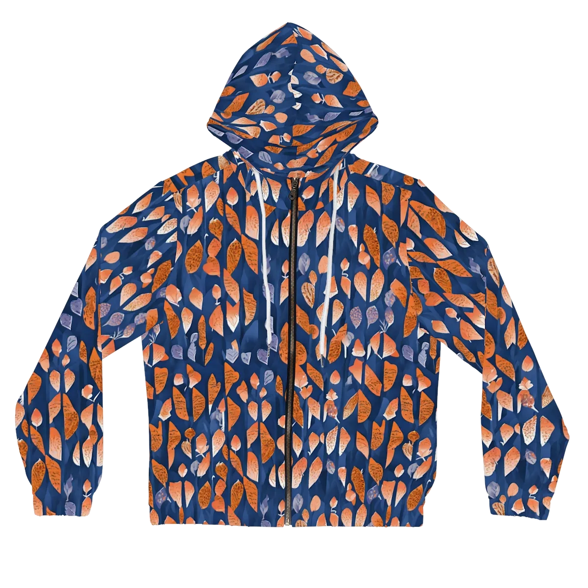 Ember Leaves on Women's Full-Zip Hoodie — Front