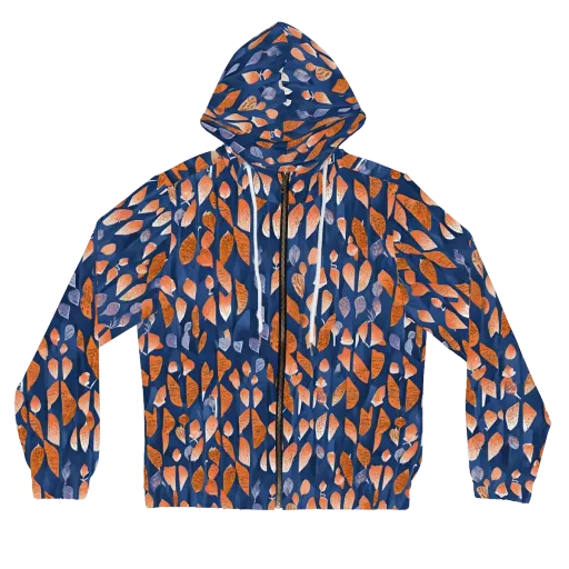 Ember Leaves on a Women's Full-Zip Hoodie