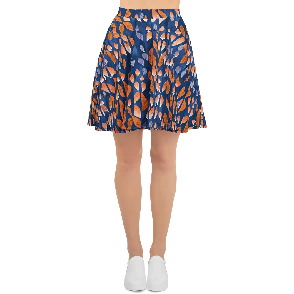 Ember Leaves on Skater Skirt — Front