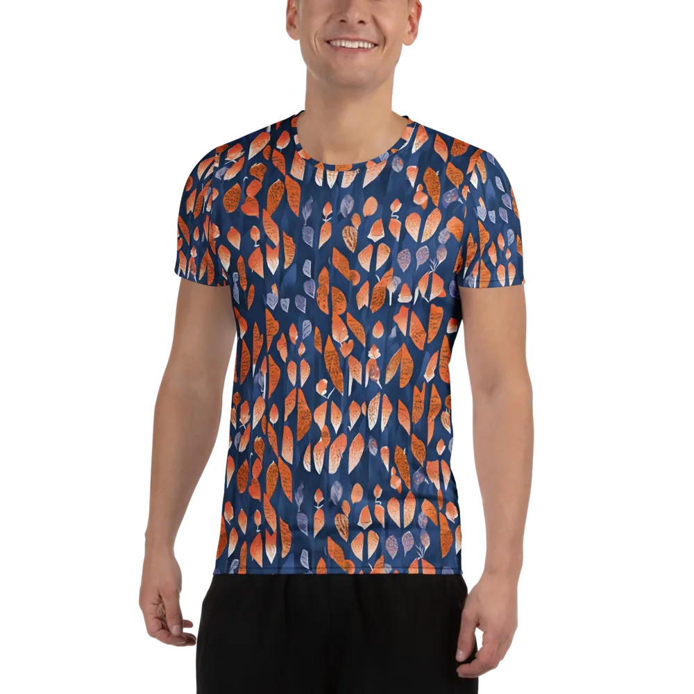 Ember Leaves on Men's Athletic T-Shirt — Front