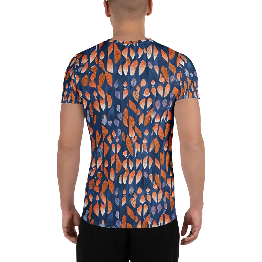 Ember Leaves on Men's Athletic T-Shirt — Back