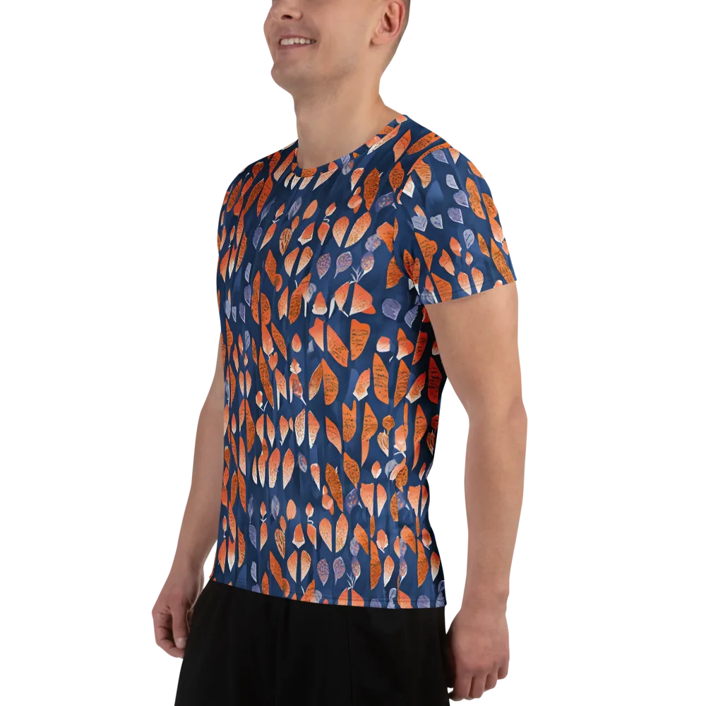 Ember Leaves on Men's Athletic T-Shirt — Left