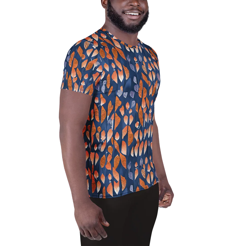 Ember Leaves on Men's Athletic T-Shirt — Right