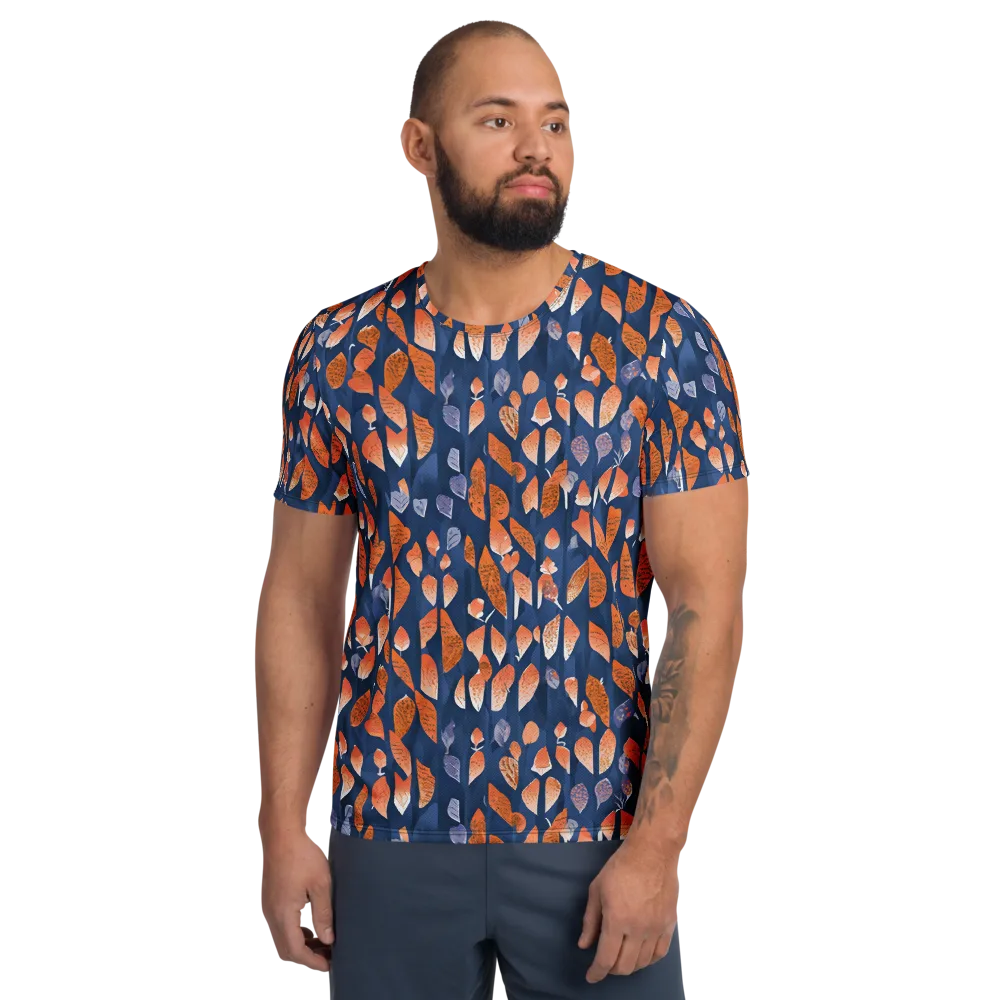 Ember Leaves on Men's Athletic T-Shirt — Front
