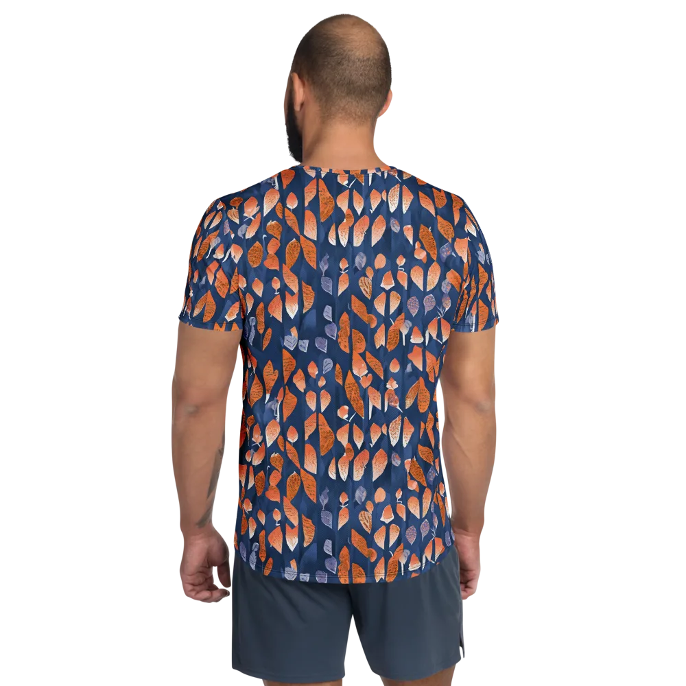 Ember Leaves on Men's Athletic T-Shirt — Back