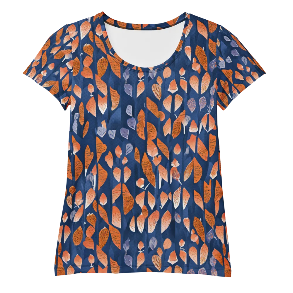 Ember Leaves on Women's Athletic T-Shirt — Front