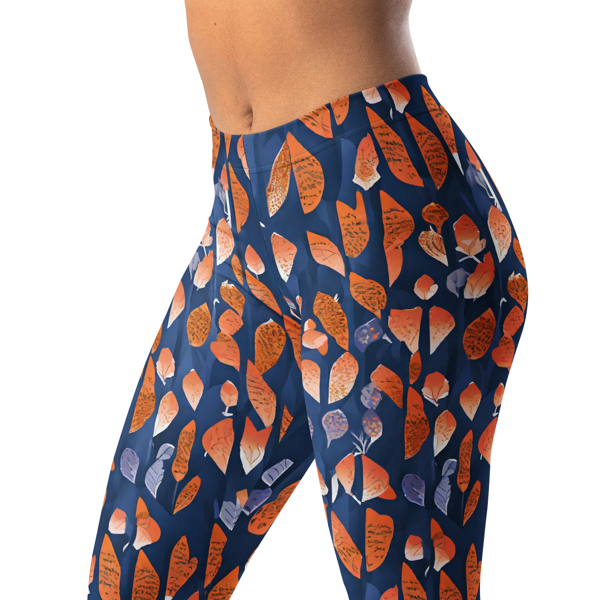 Ember Leaves on Leggings — Left Front