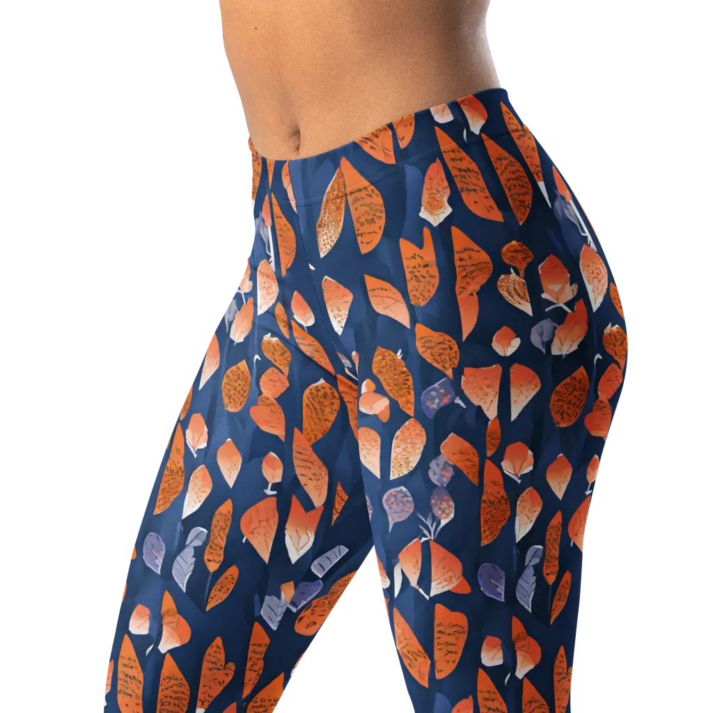 Ember Leaves on Leggings — Left Front