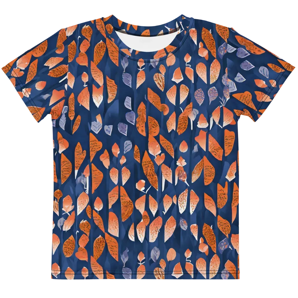 Ember Leaves on Kids Crew Neck T-Shirt — Front