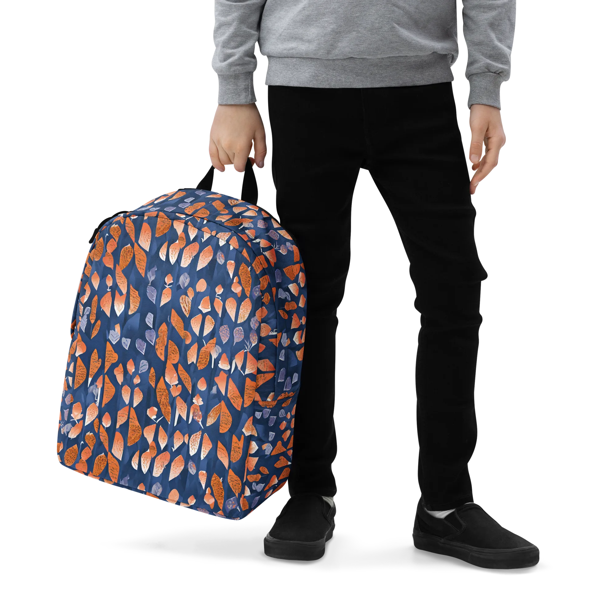 Ember Leaves on Minimalist Backpack — Zoomed-in