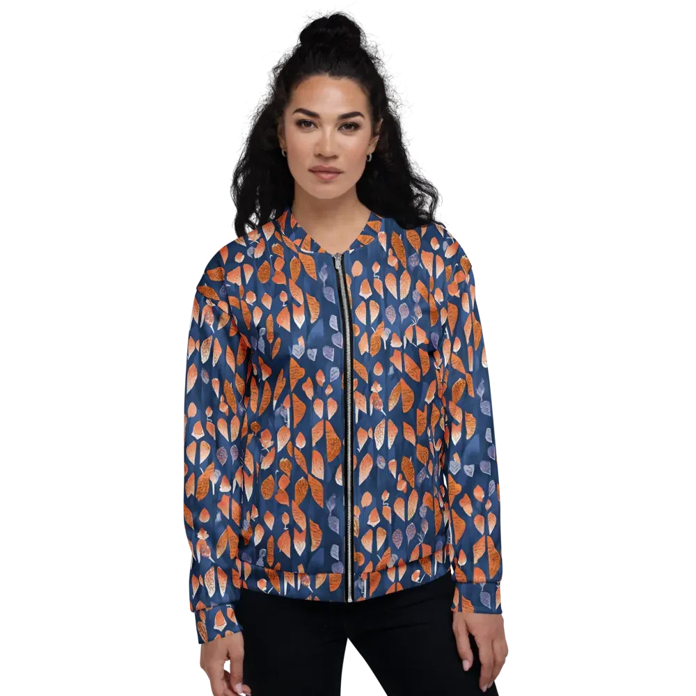 Ember Leaves on Bomber Jacket — Front