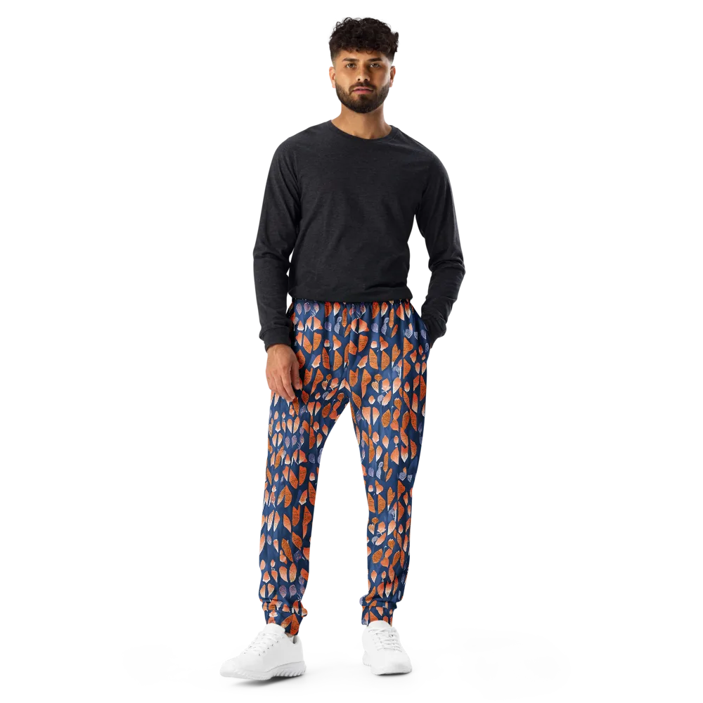 Ember Leaves on Men's Joggers — Front
