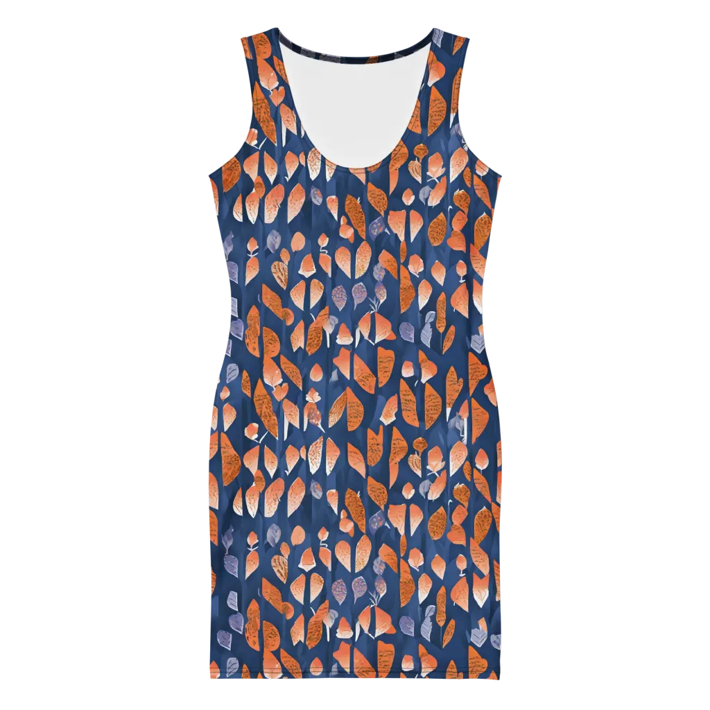 Ember Leaves on Bodycon Dress — Front