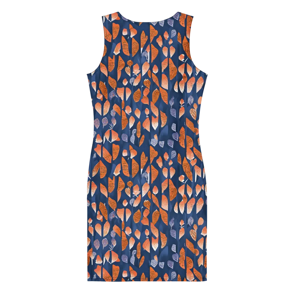 Ember Leaves on Bodycon Dress — Back