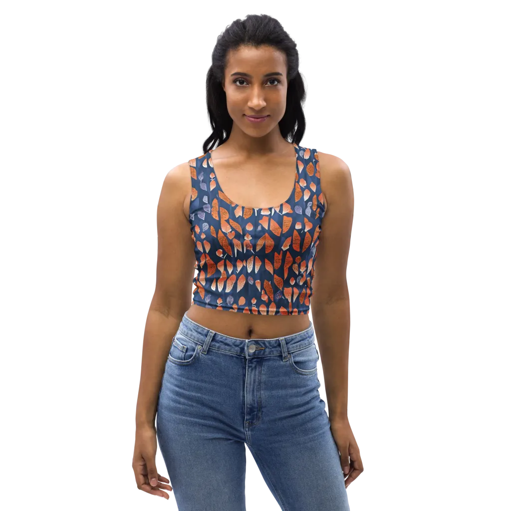 Ember Leaves on Crop Top — Front