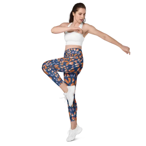 Ember Leaves on a Leggings with Pockets