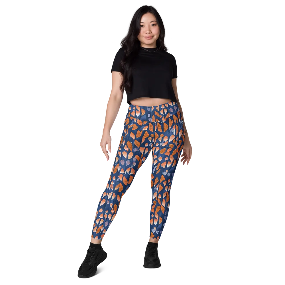 Ember Leaves on Leggings with Pockets — Front