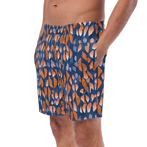 Ember Leaves on a Swim Trunks