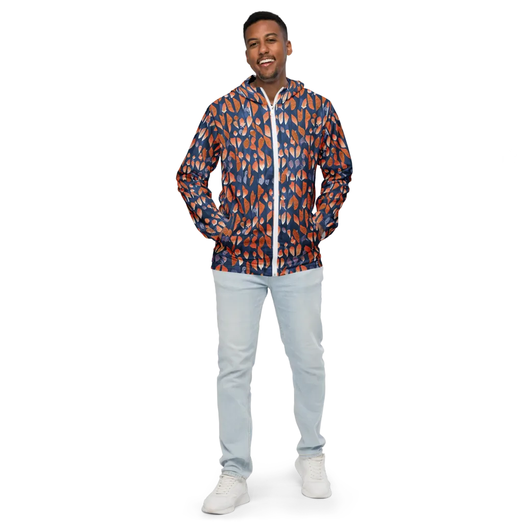Ember Leaves on Men's Windbreaker — Front