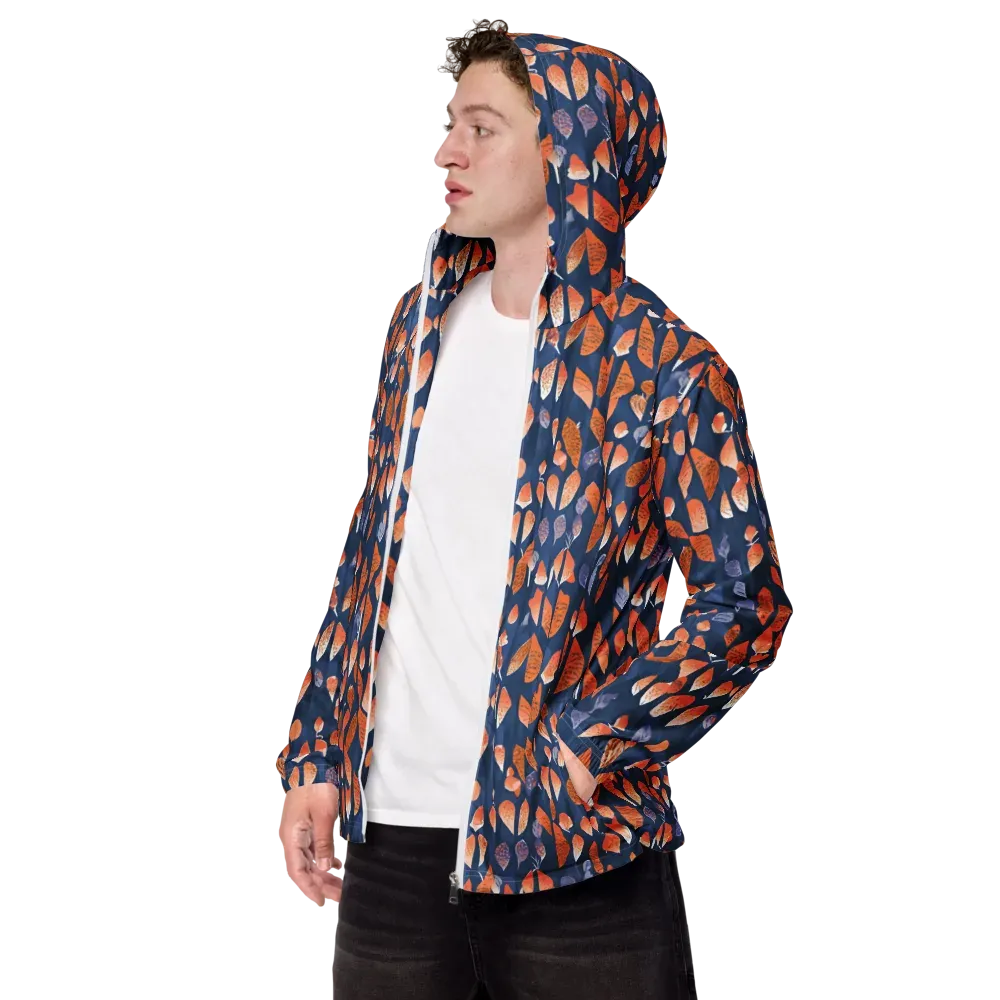 Ember Leaves on Men's Windbreaker — Left Front