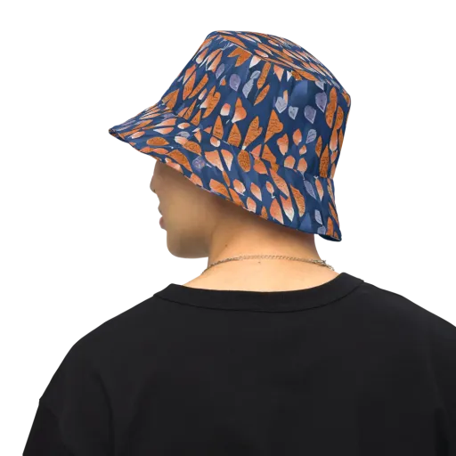 Ember Leaves on a Reversible Bucket Hat