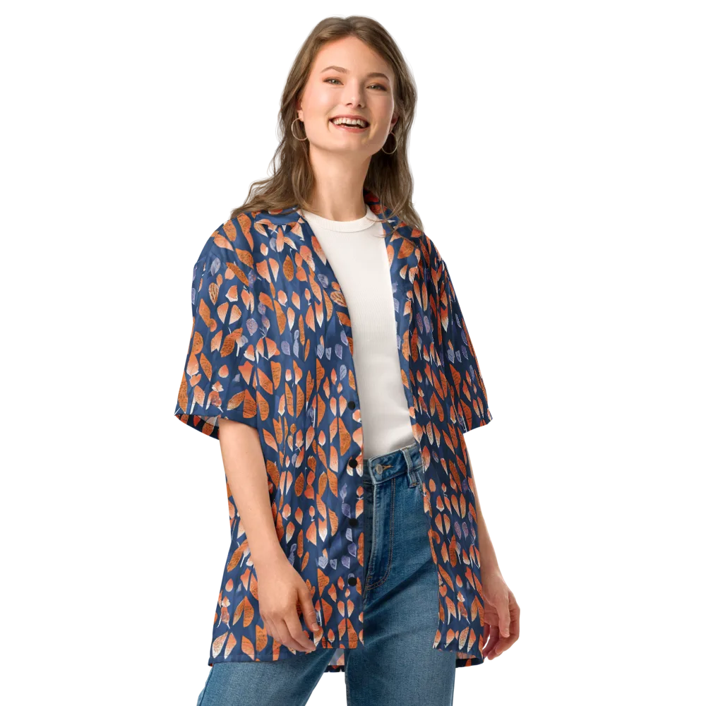 Ember Leaves on Button Shirt — Front