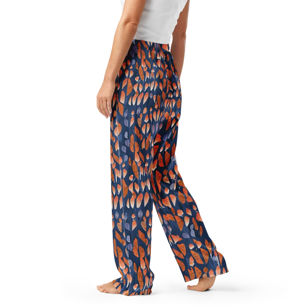 Ember Leaves on Women's Pajama Pants — Left