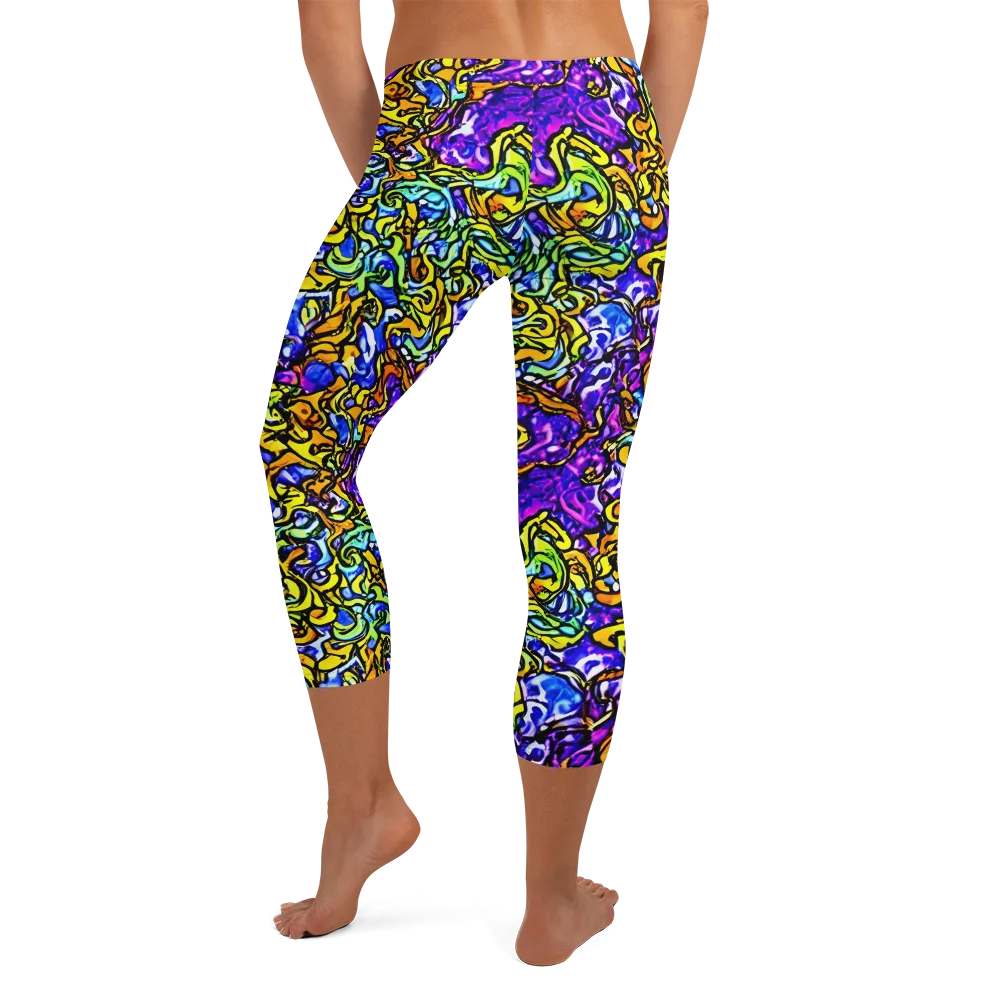 Jewel Frenzy on Capri Leggings — Back