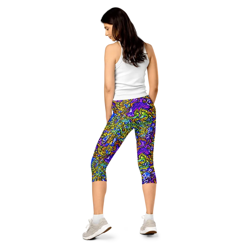Jewel Frenzy on Capri Leggings — Back
