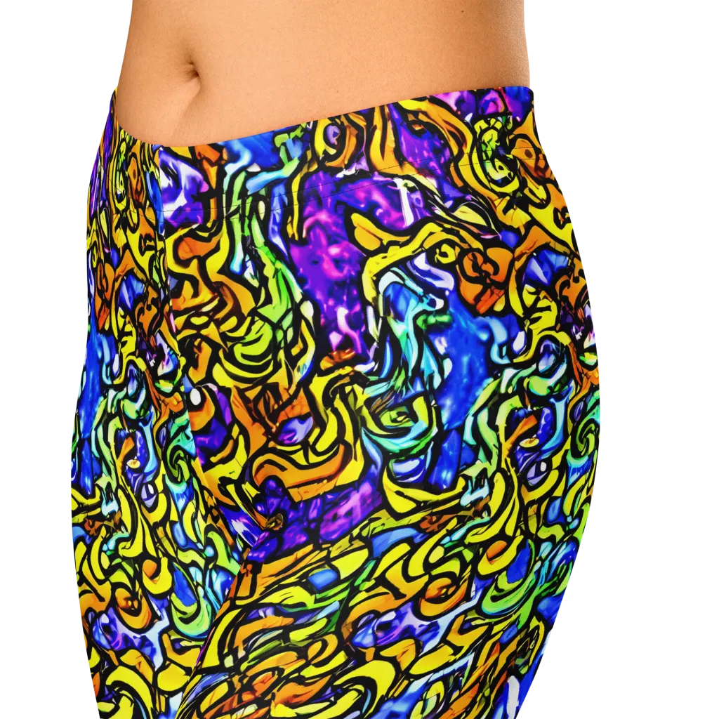 Jewel Frenzy on Capri Leggings — Zoomed-in